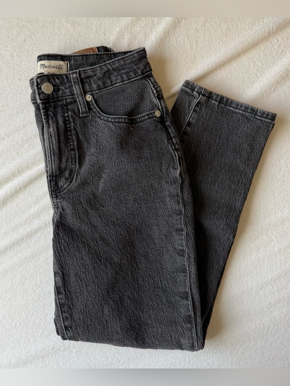 Madewell Black Washed curvy perfect vintage Jeans